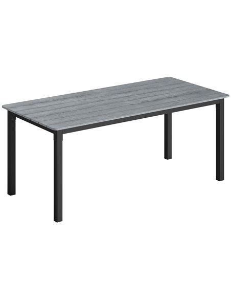 Outsunny Garden Dining Table for 6-8 Person, 180 x 86 cm Rectangular Outdoor Dining Table with Wood Slatted Top, Grey - pic 179879 | FastDaddyshop