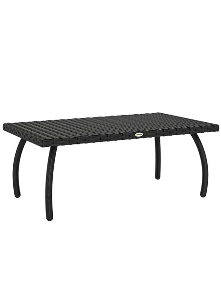 Outsunny PE Wicker Rattan Garden Coffee Table - Black - pic 179897 | FastDaddyshop