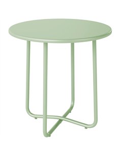 Outsunny 48 cm Round Garden Side Table, Small Metal Outdoor Garden Table with Rolled Edge, Green