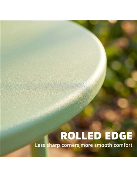 Outsunny 48 cm Round Garden Side Table, Small Metal Outdoor Garden Table with Rolled Edge, Green - pic 179945 | FastDaddyshop