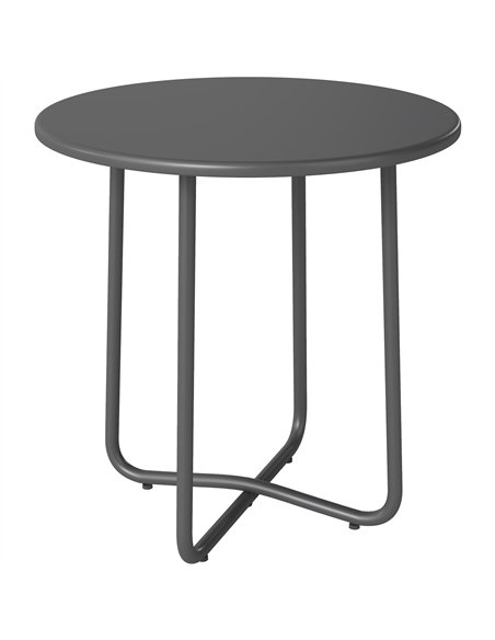 Outsunny 48 cm Round Garden Side Table, Small Metal Outdoor Garden Table with Rolled Edge, Dark Grey - pic 179951 | FastDaddyshop
