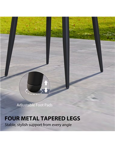 Outsunny 49.5 cm Round Garden Table, Small Outdoor Coffee Side Table with Plastic Tray-Style Top, Metal Legs, Black