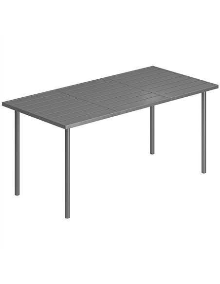 Outsunny Garden Dining Table for 6 Person, 165 x 80 cm Rectangular Outdoor Dining Table with Slatted Top - pic 179987 | FastDaddyshop