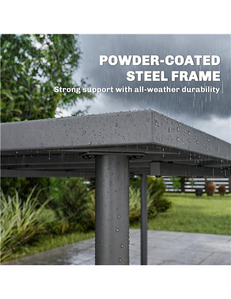 Outsunny Garden Dining Table for 6 Person, 165 x 80 cm Rectangular Outdoor Dining Table with Slatted Top - pic 179992 | FastDaddyshop