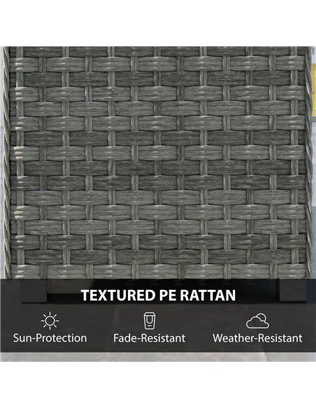 Outsunny Outdoor Coffee Table with Storage Shelf, PE Rattan Side Table with Slatted Top and Foot Pads, Grey - pic 179999 | FastDaddyshop