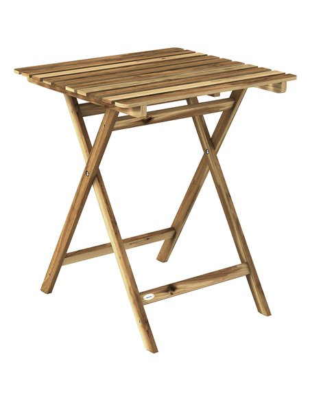 Outsunny Outdoor Coffee Table Foldable Wooden Garden Table for Patio Balcony Natural Wood - pic 180014 | FastDaddyshop