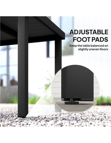 Outsunny 78 cm Garden Dining Table for 4 People, Square Outdoor Coffee End Side Table with Aluminium Legs, Black - pic 180074 | FastDaddyshop