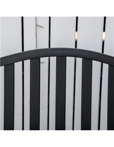 Outsunny Metal Outdoor Bench with Liftable Middle Table, Patio Loveseat, Garden Bench for Garden, Porch, Seats 2–3 People, Black