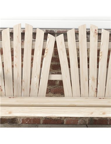 Outsunny Fir Wood Love Seats with Wheel-Shaped Armrests, Large Load-Bearing Chair, Natural Wood Finish