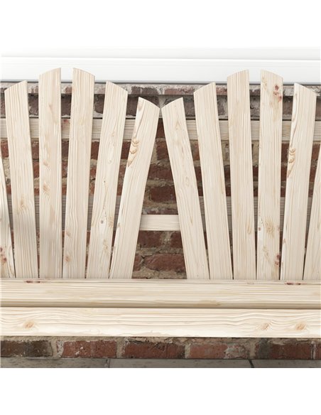 Outsunny Fir Wood Love Seats with Wheel-Shaped Armrests, Large Load-Bearing Chair, Natural Wood Finish - pic 180157 | FastDaddyshop