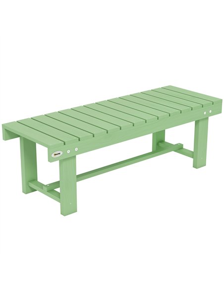 Outsunny Wooden Garden Bench, Backless Outdoor Loveseat with Slatted Seat, Light Green - pic 180185 | FastDaddyshop