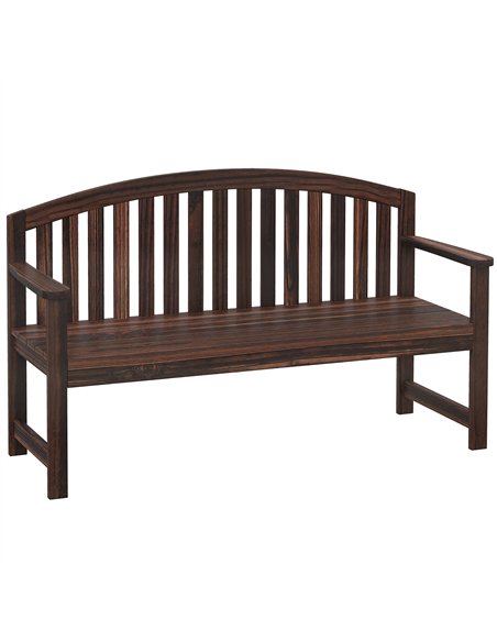 Outsunny 2 Seater Wooden Garden Bench with Armrest, Outdoor Furniture Chair for Park, Balcony, Carbonised Finish - pic 180239 | FastDaddyshop