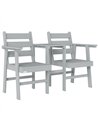 Outsunny Outdoor Garden Loveseat, Embossed Wooden Jack and Jill Garden Seat with Integrated Table, Grey