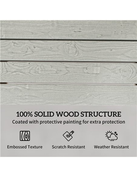 Outsunny Outdoor Garden Loveseat, Embossed Wooden Jack and Jill Garden Seat with Integrated Table, Grey - pic 180251 | FastDaddyshop