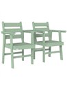 Outsunny Outdoor Garden Loveseat, Embossed Wooden Jack and Jill Garden Seat with Integrated Table, Green