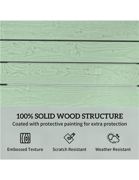 Outsunny Outdoor Garden Loveseat, Embossed Wooden Jack and Jill Garden Seat with Integrated Table, Green - pic 180260 | FastDaddyshop