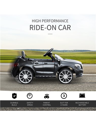 HOMCOM 3+ Kids Electric Car Mercedes Benz GLA Licensed 6V with Headlight, Music, Remote, Black