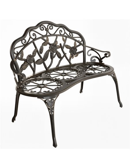 Outsunny Cast Aluminium Garden Bench - Bronze Tone - pic 180302 | FastDaddyshop