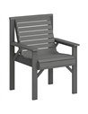 Outsunny Wooden Garden Dining Chair, Outdoor Chair Garden Armchair with Curved Seat and Wide Armrests, Grey Embossed Finish
