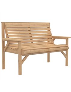 Outsunny 2 Seater Wooden Garden Bench, Slatted Patio Bench with Armrest and Backrest, Outdoor Furniture for Indoor, Balcony