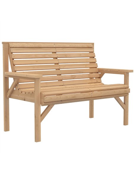Outsunny 2 Seater Wooden Garden Bench, Slatted Patio Bench with Armrest and Backrest, Outdoor Furniture for Indoor, Balcony - pic 180356 | FastDaddyshop
