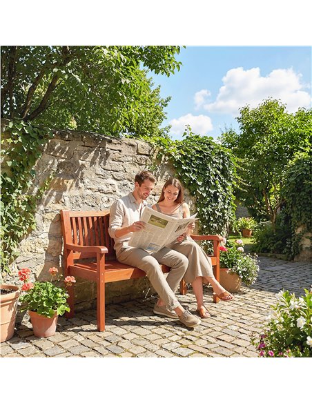 Outsunny Garden Bench 2 Seater, Wooden Outdoor Bench with Waterproof Cover, Garden Seat with Ergonomic Backrest - pic 180375 | FastDaddyshop