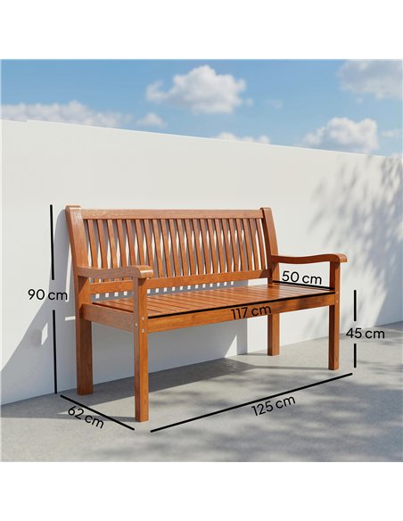 Outsunny Garden Bench 2 Seater, Wooden Outdoor Bench with Waterproof Cover, Garden Seat with Ergonomic Backrest - pic 180376 | FastDaddyshop