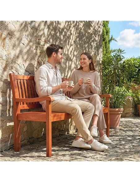 Outsunny Garden Bench 2 Seater, Wooden Outdoor Bench with Waterproof Cover, Garden Seat with Ergonomic Backrest - pic 180382 | FastDaddyshop