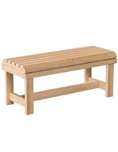 Outsunny Wooden Outdoor Bench, 2 Seater Garden Bench, Backless Patio Bench with Slatted Curved Seat, Natural Wood Finish