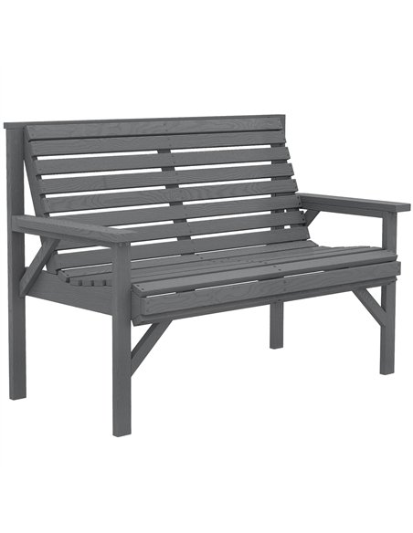 Outsunny 2 Seater Wooden Garden Bench, Slatted Patio Bench with Armrest and Backrest, Outdoor Furniture for Indoor, Balcony - pic 180410 | FastDaddyshop