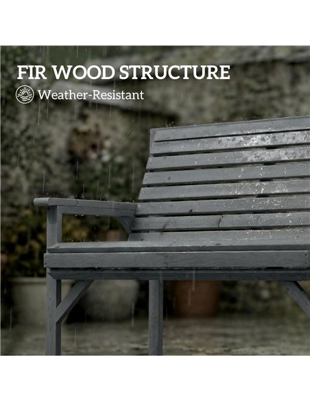 Outsunny 2 Seater Wooden Garden Bench, Slatted Patio Bench with Armrest and Backrest, Outdoor Furniture for Indoor, Balcony - pic 180414 | FastDaddyshop