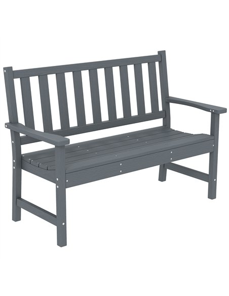 Outsunny 2 Seater Plastic Garden Bench, Outdoor Patio Bench with Armrest and Backrest, Weatherproof Outdoor Furniture for Balcon - pic 180545 | FastDaddyshop