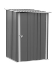 Outsunny 3.3 x 3.4ft Lean To Steel Garden Shed, with Locking Door - Grey