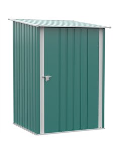 Outsunny 3.3 x 3.4ft Lean To Steel Garden Shed, with Locking Door - Green