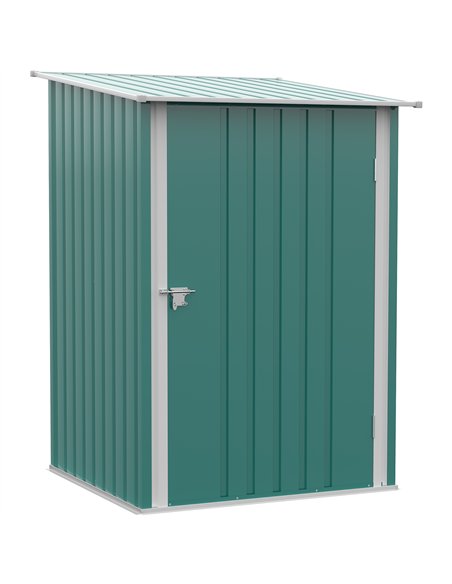 Outsunny 3.3 x 3.4ft Lean To Steel Garden Shed, with Locking Door - Green - pic 180599 | FastDaddyshop