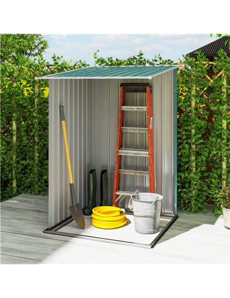 Outsunny 3.3 x 3.4ft Lean To Steel Garden Shed, with Locking Door - Green - pic 180605 | FastDaddyshop