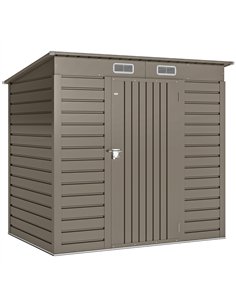 Outsunny 4 x 6ft Galvanised Metal Garden Shed, with Locking Door - Grey