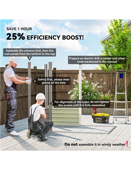 Outsunny 4 x 6ft Galvanised Metal Garden Shed, with Locking Door - Grey - pic 180611 | FastDaddyshop