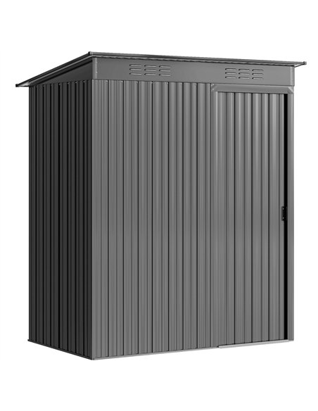 Outsunny 5 x 3.5ft Metal Garden Storage Shed with Effortless Assembly and 2 Pairs of Gloves, Waterproof Outdoor Shed, Light Grey - pic 180635 | FastDaddyshop