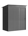 Outsunny 5 x 3.5ft Metal Garden Storage Shed with Effortless Assembly and 2 Pairs of Gloves, Waterproof Outdoor Shed, Light Grey