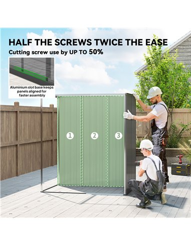 Outsunny 5 x 3.5ft Metal Garden Storage Shed with Effortless Assembly and 2 Pairs of Gloves, Waterproof Outdoor Shed, Light Grey