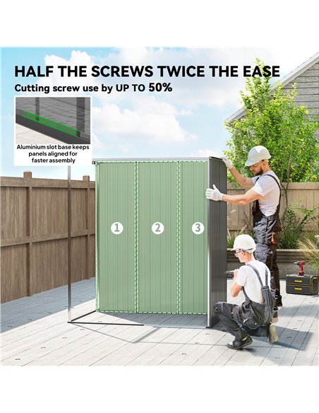 Outsunny 5 x 3.5ft Metal Garden Storage Shed with Effortless Assembly and 2 Pairs of Gloves, Waterproof Outdoor Shed, Light Grey - pic 180638 | FastDaddyshop