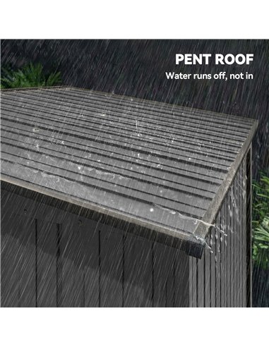 Outsunny 5 x 3.5ft Metal Garden Storage Shed with Effortless Assembly and 2 Pairs of Gloves, Waterproof Outdoor Shed, Light Grey