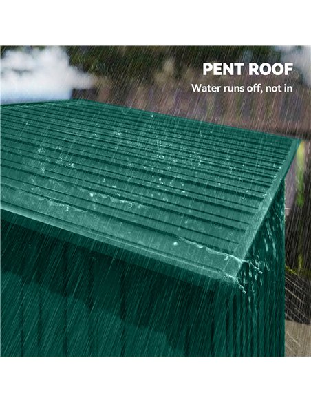 Outsunny 5 x 3.5ft Metal Garden Storage Shed with Effortless Assembly and 2 Pairs of Gloves, Waterproof Outdoor Shed, Green - pic 180650 | FastDaddyshop