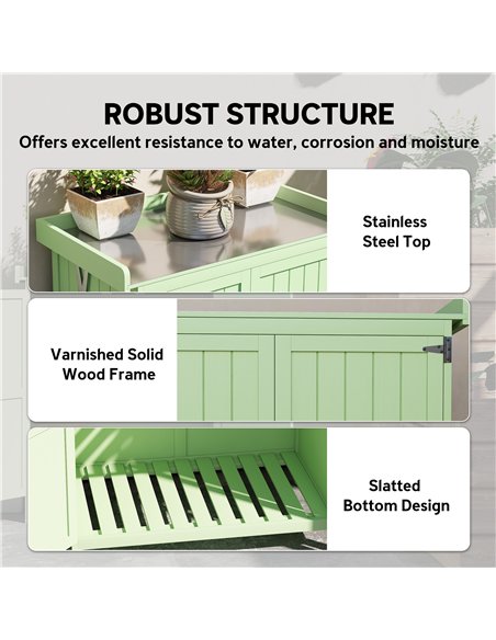 Outsunny Wooden Garden Shed, Garden Tool Storage Shed with Hinged Roof and Shelf, Outdoor Storage Cabinet with Double Doors, Lig - pic 180668 | FastDaddyshop