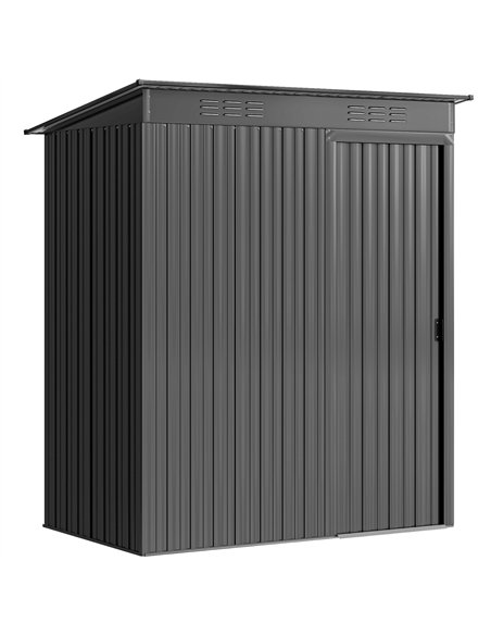 Outsunny 5 x 3.5ft Metal Garden Storage Shed with Effortless Assembly and 2 Pairs of Gloves, Waterproof Outdoor Shed, Dark Grey - pic 180671 | FastDaddyshop