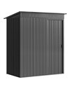 Outsunny 5 x 3.5ft Metal Garden Storage Shed with Effortless Assembly and 2 Pairs of Gloves, Waterproof Outdoor Shed, Dark Grey
