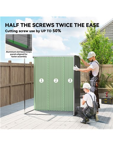 Outsunny 5 x 3.5ft Metal Garden Storage Shed with Effortless Assembly and 2 Pairs of Gloves, Waterproof Outdoor Shed, Dark Grey