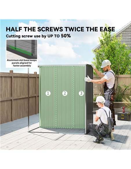 Outsunny 5 x 3.5ft Metal Garden Storage Shed with Effortless Assembly and 2 Pairs of Gloves, Waterproof Outdoor Shed, Dark Grey - pic 180674 | FastDaddyshop