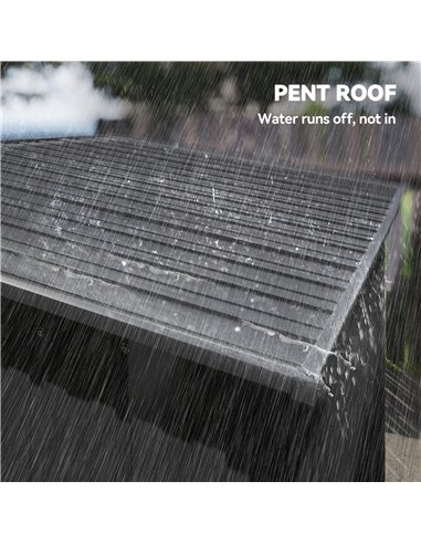 Outsunny 5 x 3.5ft Metal Garden Storage Shed with Effortless Assembly and 2 Pairs of Gloves, Waterproof Outdoor Shed, Dark Grey